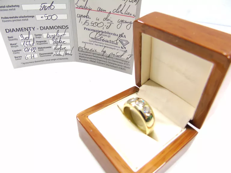 ZŁOTY PIERŚCIONEK PR.500 R. 23 BRYLANT 1,47CT