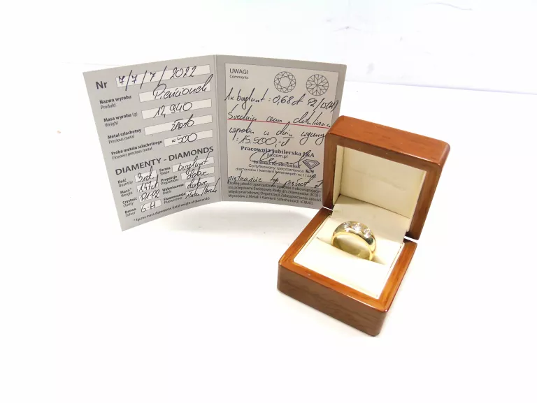 ZŁOTY PIERŚCIONEK PR.500 R. 23 BRYLANT 1,47CT