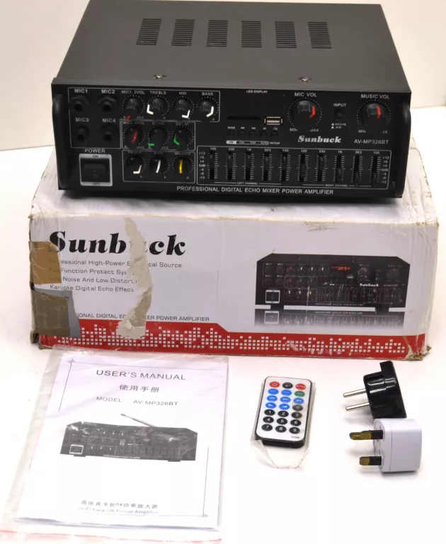 WZMACNIACZ STEREO SUNBUCK AV-MP326BT + PUDEŁKO | Wzmacniacze | Loombard.pl