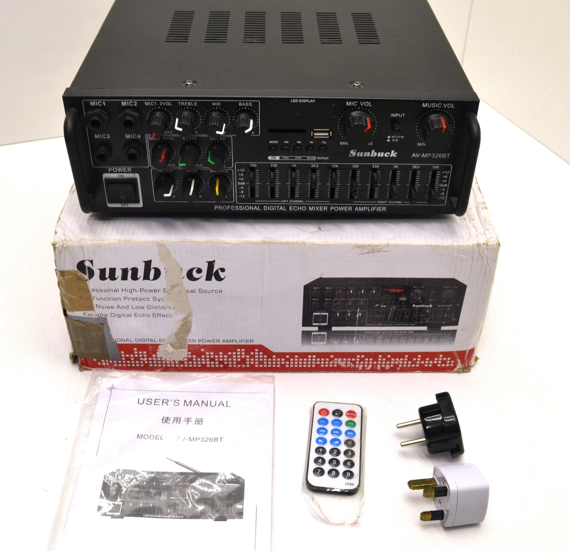 WZMACNIACZ STEREO SUNBUCK AV-MP326BT + PUDEŁKO | Wzmacniacze | Loombard.pl