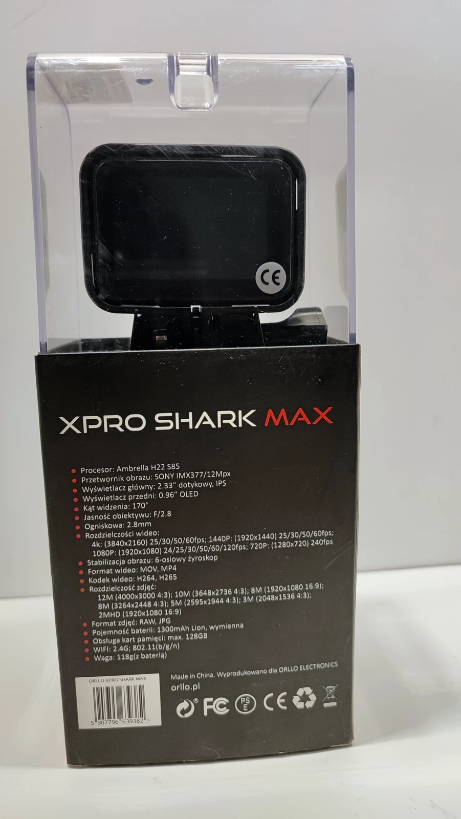kamera-sportowa-orllo-xpro-shark-max-4k-uhd-kolor-czarny