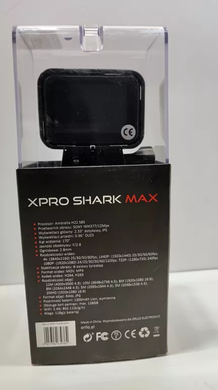 kamera-sportowa-orllo-xpro-shark-max-4k-uhd-kolor-czarny