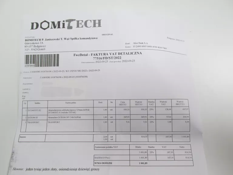 JAK NOWA SZLIFIERKA DEWALT DCG405 +1BAT 5AH GWAR