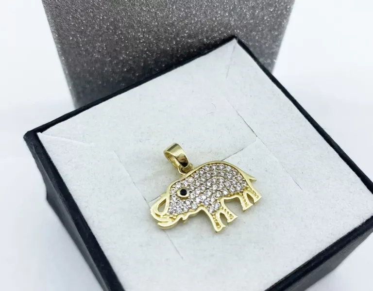 PIĘKNA ZŁOTA ZAWIESZKA SŁOŃ 1,58G 585P