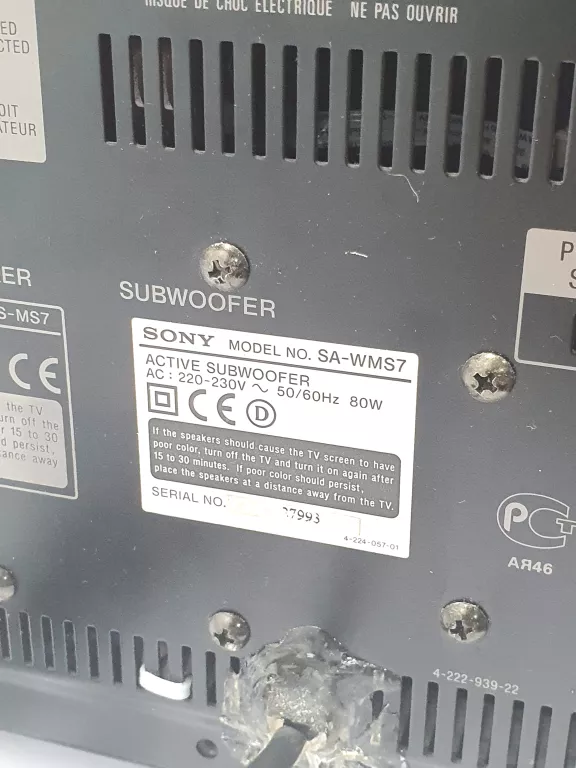 SUBWOOFER SONY SA-WM57