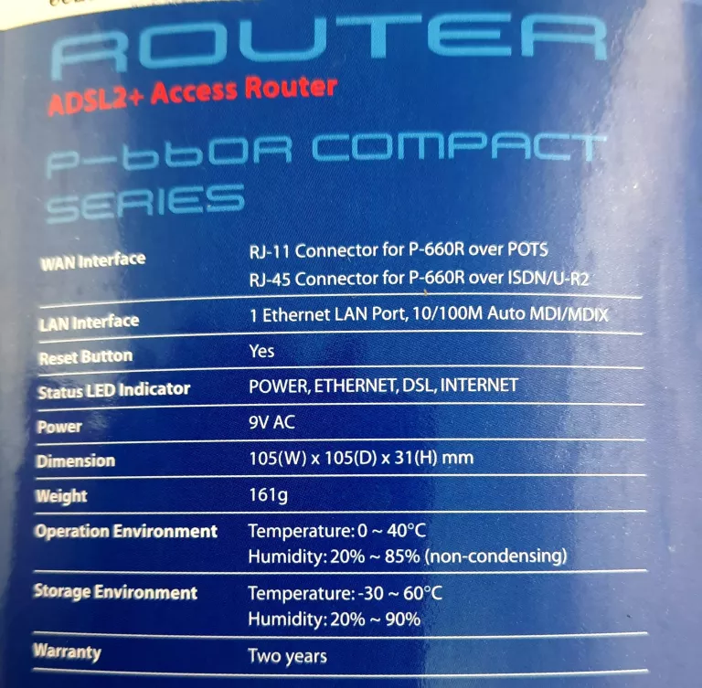 ROUTER-MODEM ZYXEL P-660R-D1 KOMPLET