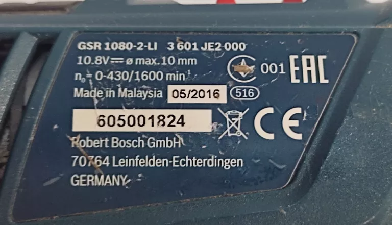 WKRĘTARKA BOSCH GSR 1080-2-LI / 2 AKUMULATORY