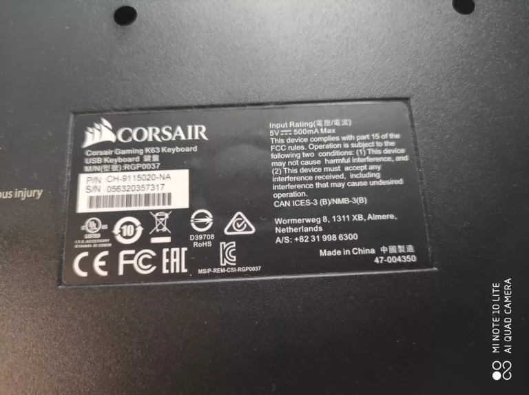 KLAWIATURA MECHANICZNA CORSAIR K63