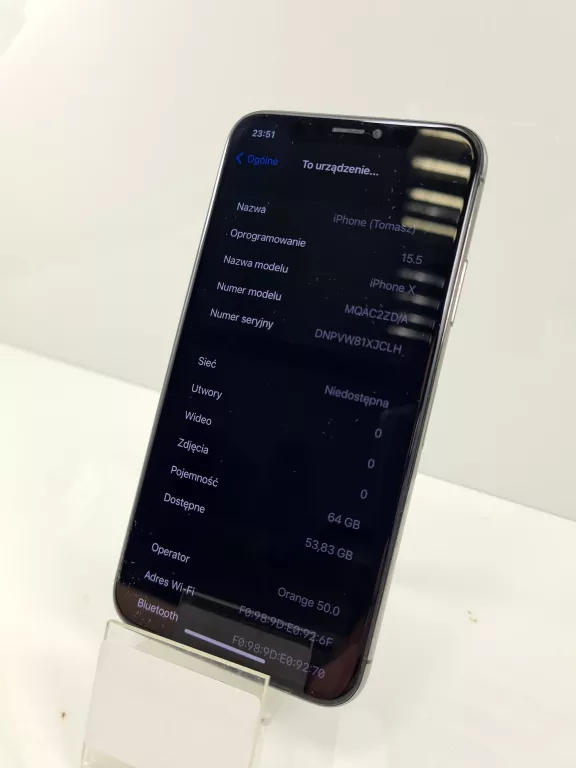 APPLE IPHONE X 64GB/88% #OPIS