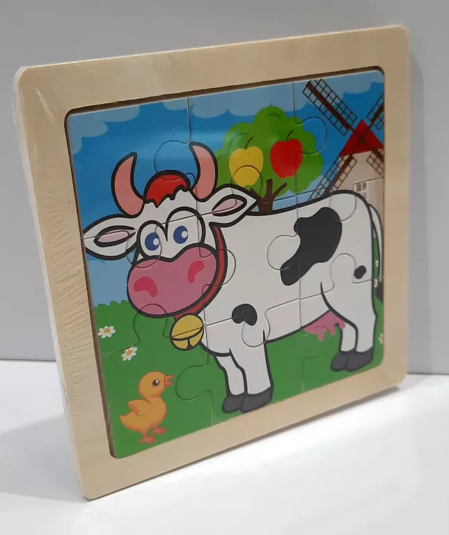 PUZZLE DREWNIANE KROWA 9 ELEMENTÓW