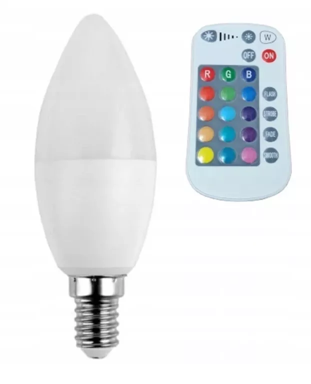 LETHE LAMPA LED RGB Z PILOTEM 470L E14 ŻARÓWKA