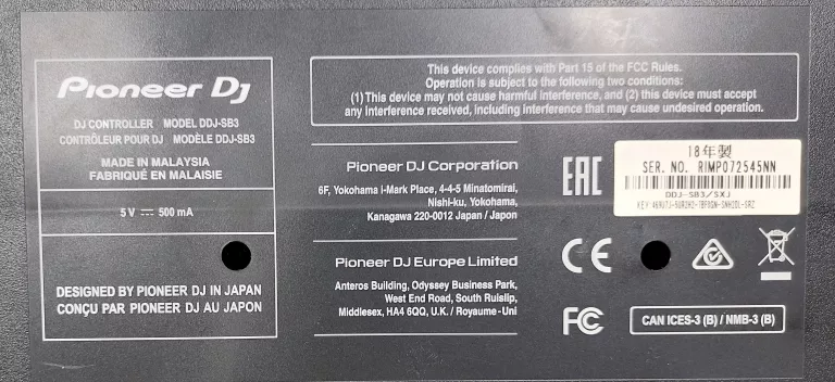 PIONEER DDJ-SB3 KONTROLER MIKSER