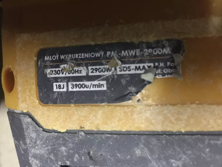 MŁOT WYBURZENIOWY POWERMAT PM-MWB-2800 15 J 2800 W