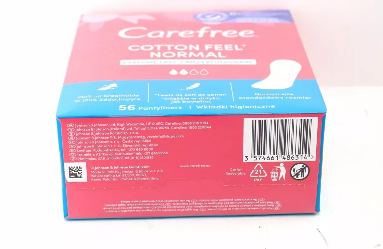 CAREFREE COTTON WKŁADKI HIGIENICZNE 56 SZTUK