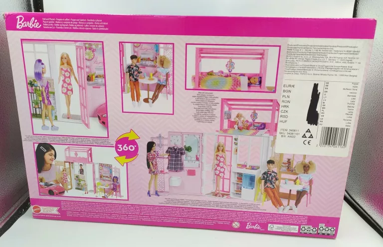 BARBIE DOMEK DLA LALEK KOMPAKTOWY ROZKŁADANY HCD4