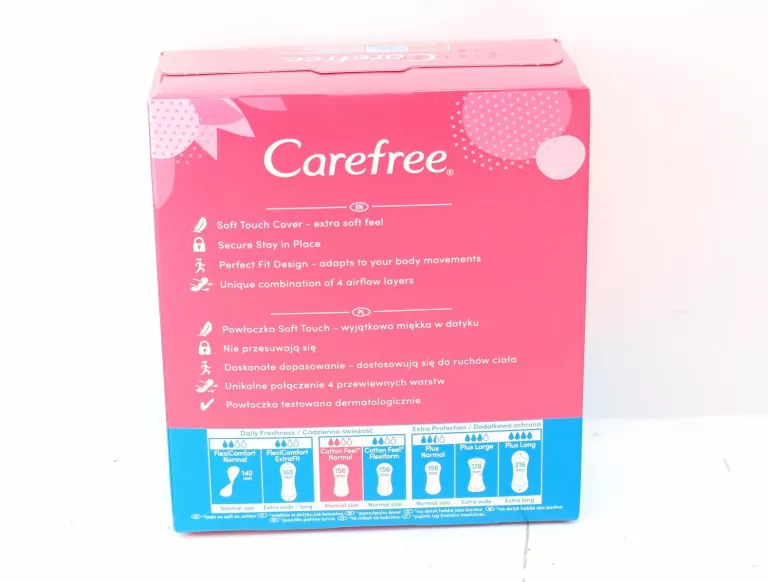 CAREFREE COTTON WKŁADKI HIGIENICZNE 56 SZTUK