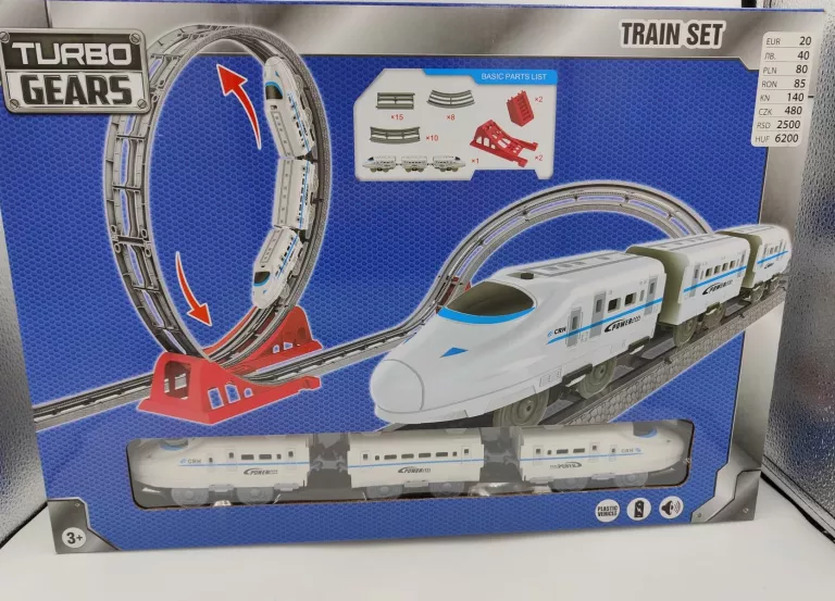 ZESTAW TURBO GEARS TRAIN SET POCIĄG Z PĘTLĄ TORY