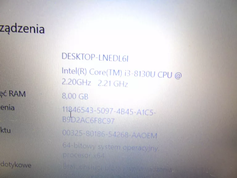 LAPTOP LENOVO IDEAPAD 330 I3-8130U 8GB 128SSDMX150
