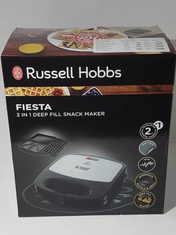 OPIEKACZ RUSSELL HOBBS FIESTA 3IN1 PUDEŁKO