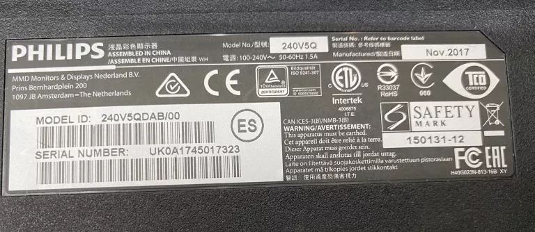 MONITOR PHILIPS SMARTCONTROL LITE 240V5QDSB/00