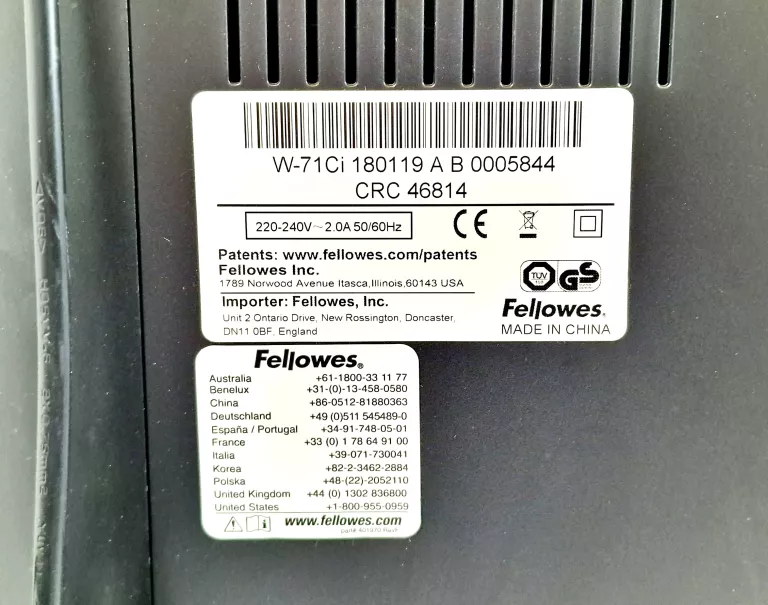 NISZCZARKA FELLOWES W-71CI
