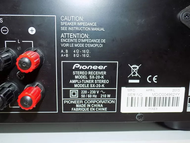 KONKRETNY AMPLITUNER PIONEER SX-20-K