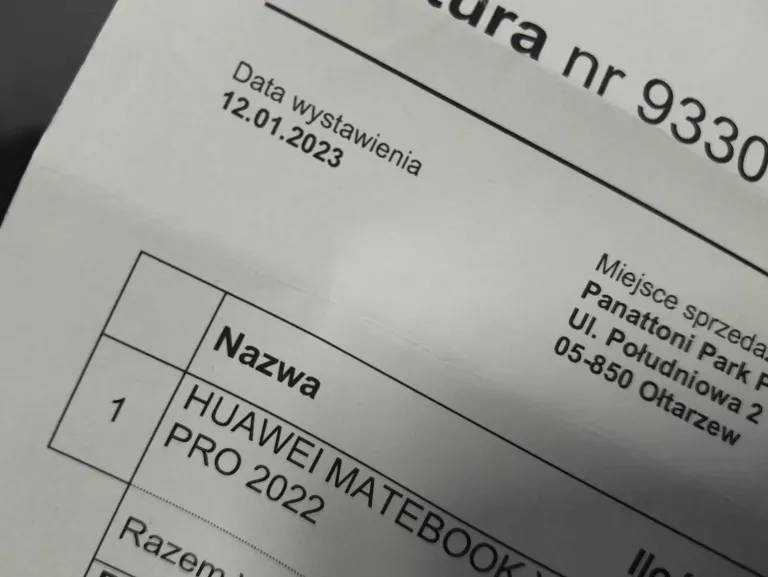 HUAWEI MATEBOOK X PRO MRGF-X 512SSD 16GB/I7-1260P