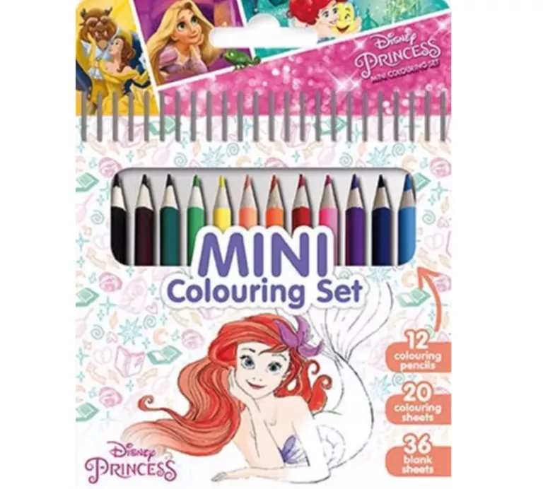 MINI BLOK Z KREDKAMI PRINCESS KOLOROWANKA