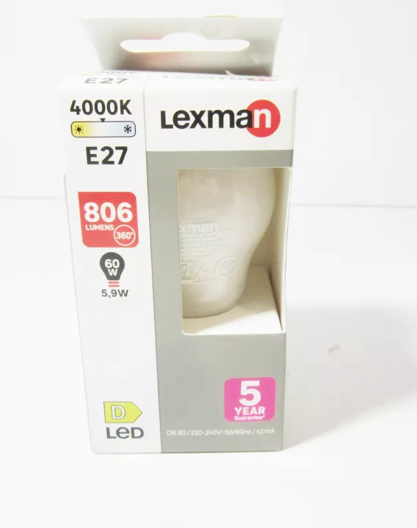 LEXMAN ŻARÓWKA E27 5.9 W = 60 W 806 LM