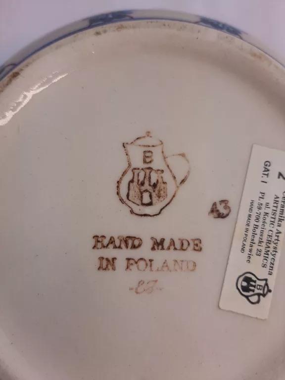 CZAJNIK Z PODGRZEWACZEM CERAMIKA BOLESŁAWIEC KOMP