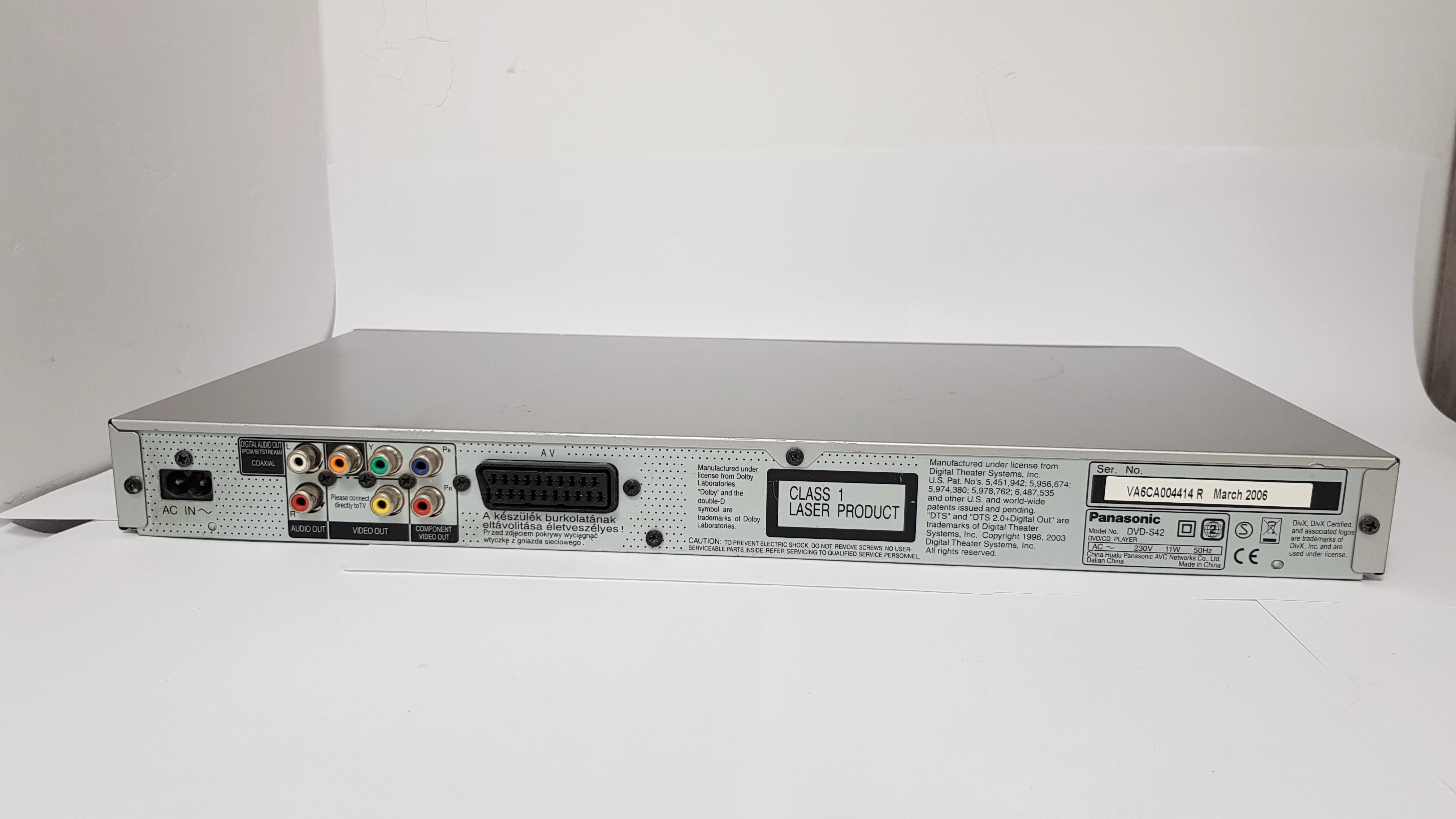 odtwarzacz-panasonic-dvd-s42-brak-pilota-model-dvd-s42