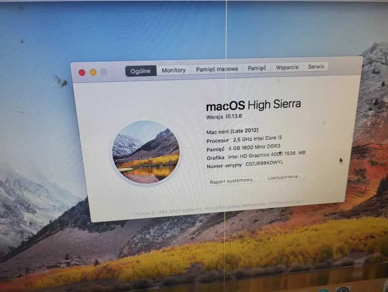 KOMPUTER APPLE MAC MINI 4GB I5 3,1GHZ A1347