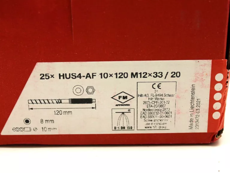 25X KOTWA WKRĘCANA HILTI HUS4-AF 10X120 M12