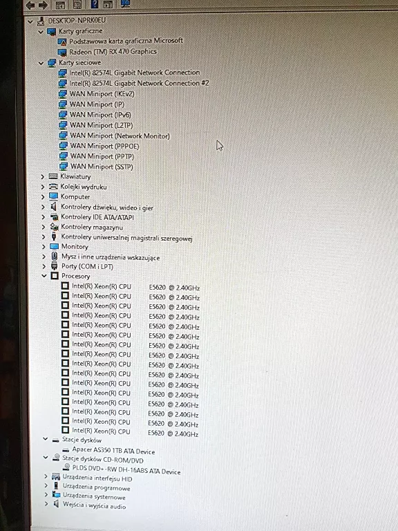 XEON E5620 X 2 48GB RAM 1TB SSD RADEON RX470 4GB
