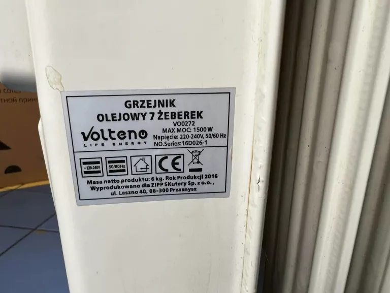 GRZEJNIK OLEJOWY VOLTENO 7 ŻEBEREK VO0272