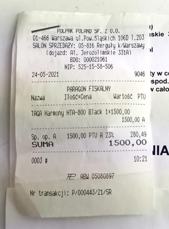 WZMACNIACZ TAGA HARMONY HTA 800 + GWARANCJA