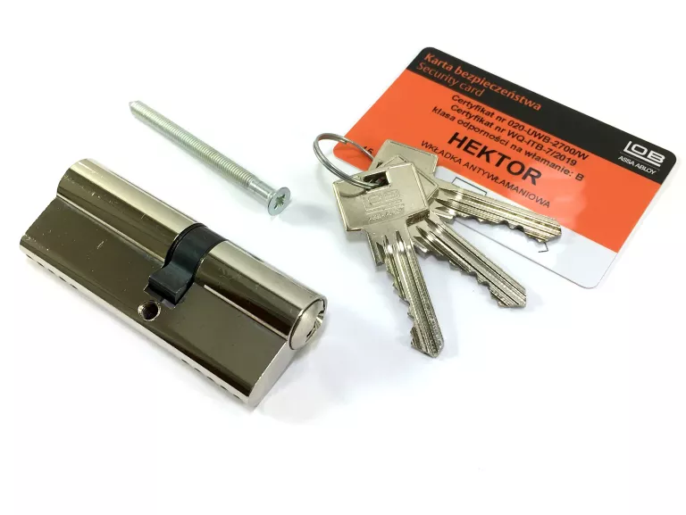 WKŁADKA DO ZAMKA LOB HEKTOR 35/45 NIKL +3 KLUCZE
