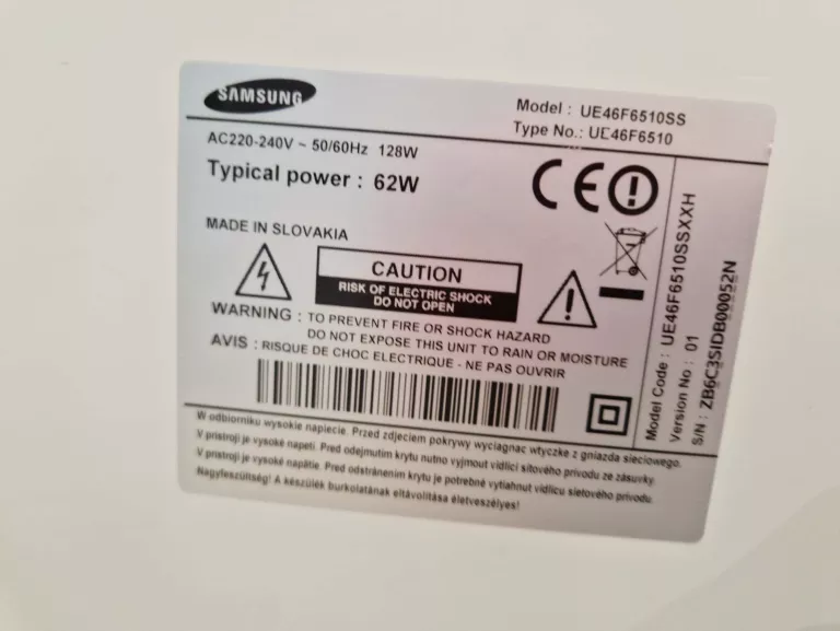 TELEWIZOR SAMSUNG 46' UE46F6510SS