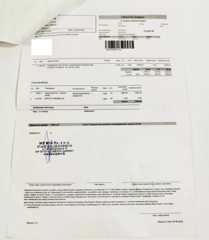 LAPTOP HP VICTUS 16-E0403NW KOMPLET - GWARANCJA !