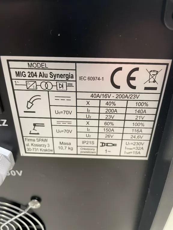 SPAWARKA MIGOMAT MAGNUM MIG 204 ALUMINIUM SYNERGI