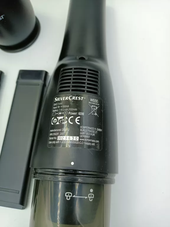 ODKURZACZ RĘCZNY SILVERCREST SHD 7.4 A1 PUDEŁKO KOŃCÓWKI