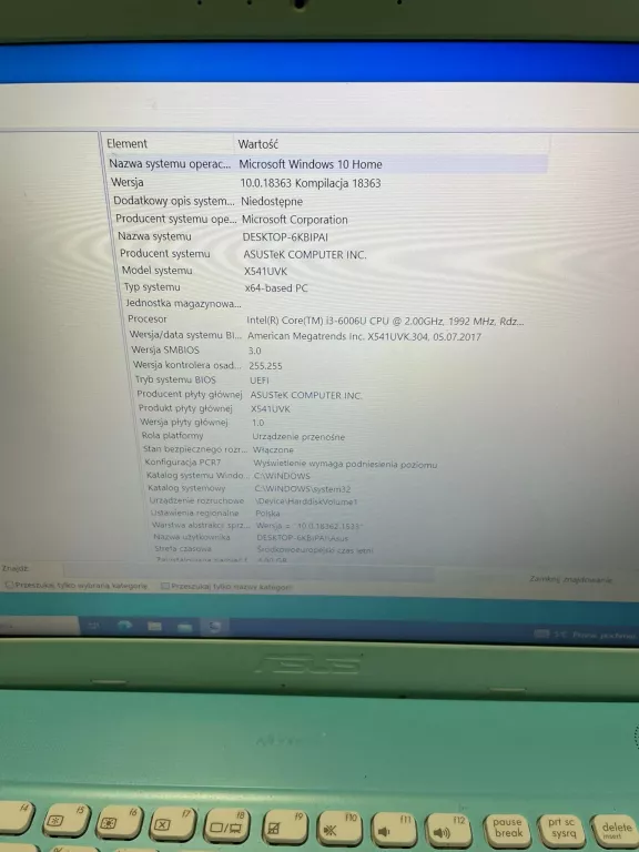 LAPTOP ASUS F541U I3-6006U, 4GB/1TB