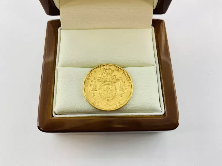 BELGIA LEOPOLD II 20 FRANKÓW 1877 ZŁOTO AU 900