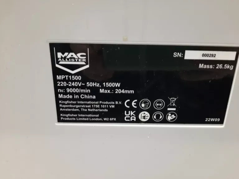 STRUGARKO-GRUBOŚCIÓWKA MACALLISTER 1500 W 204 MM