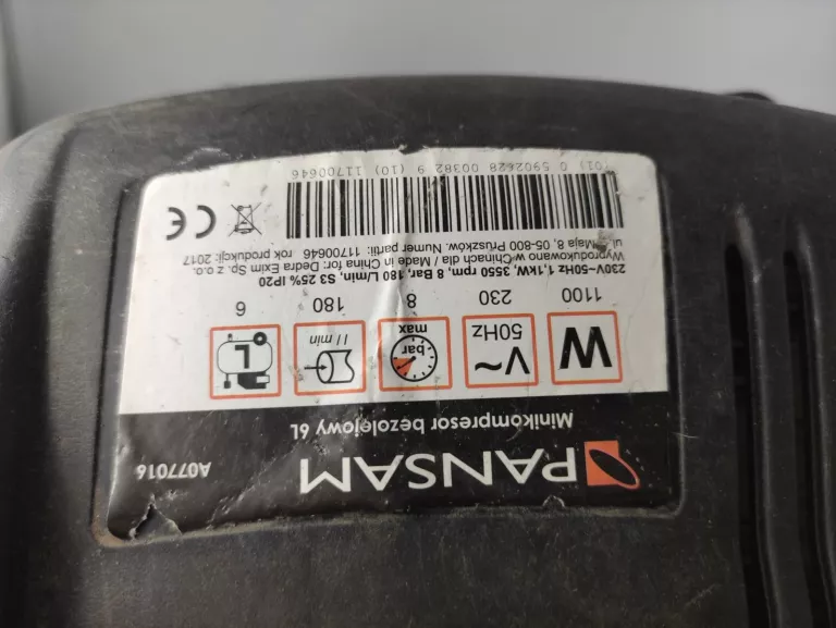 KOMPRESOR PANSAM A077016 6L 10BAR