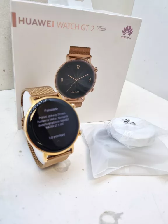 SMARTWATCH HUAWEI DAMSKI WATCH GT2 ZŁOTY KOMPLET