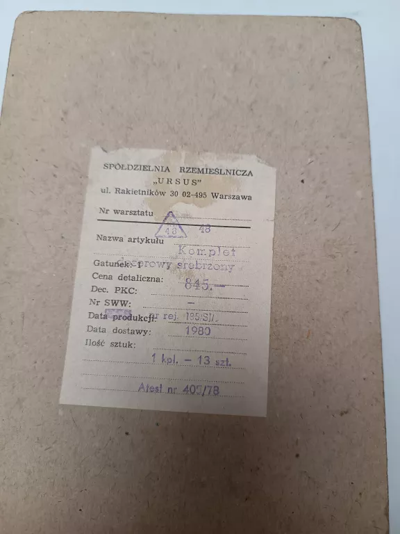 SPÓŁDZIELNIA RZEMIEŚLNICZA URSUS KOMPLET DESEROWY