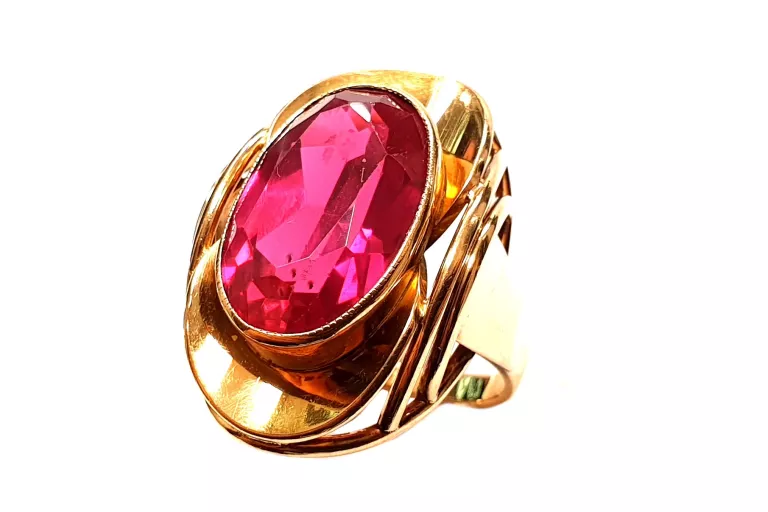 zloty-pierscionek-rozowy-kamien-vintage-r-14-pr-585-931-g-zelazna-67-warszawa