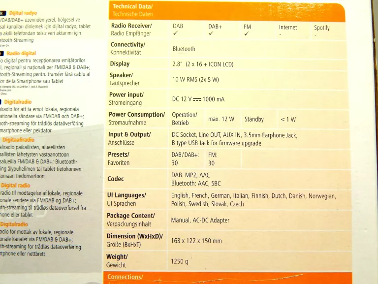 CYFROWE RADIO HAMA DR1600 DAB+ FM