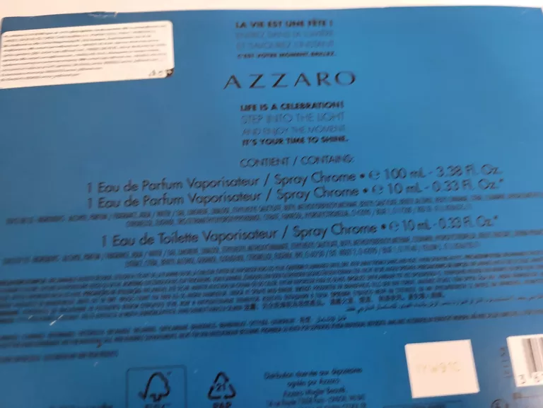 AZZARO CHROME WODA PERFUMOWANA 100 ML + 10ML +10M